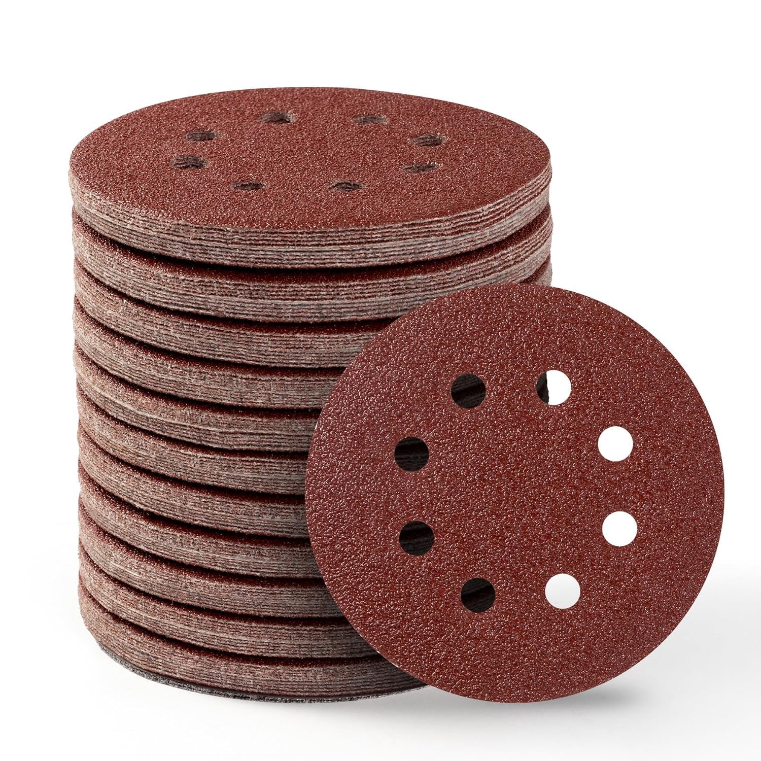 125-mm-schleifscheiben – 110er-pack – Körnung 60, Aluminiumoxid – 8-loch-klettverschluss – Für Holz, Metall Und Lack