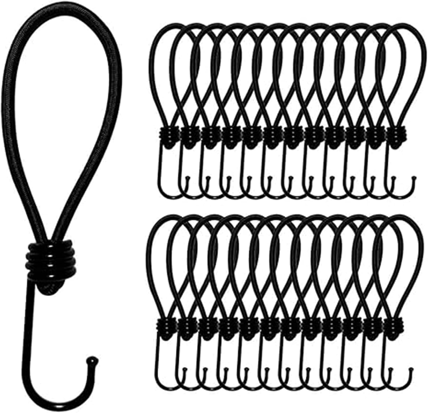 Elastische Spannvorrichtung – 25er-pack – Gummi – 5-mm-haken – Zur Befestigung Von Planen Und Netzen – 13 Cm