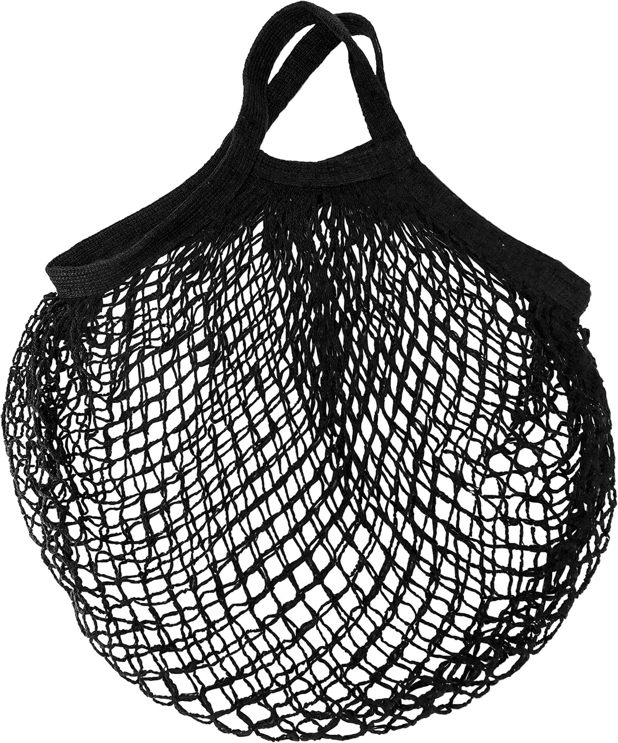Wiederverwendbarer Netzbeutel – 1 Stück – Baumwolle – Faltbar Und Dehnbar – Für Einkaufen Und Strand – Schwarz