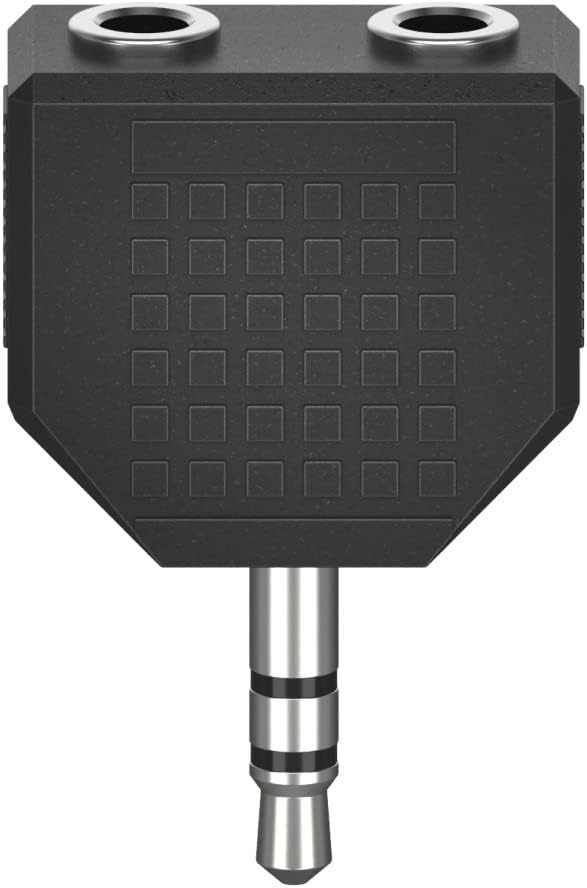 3,5-mm-klinken-audioadapter – 1 Stecker Auf 2 Buchsen – 3,5 M Kabel – Stereo – Schwarz