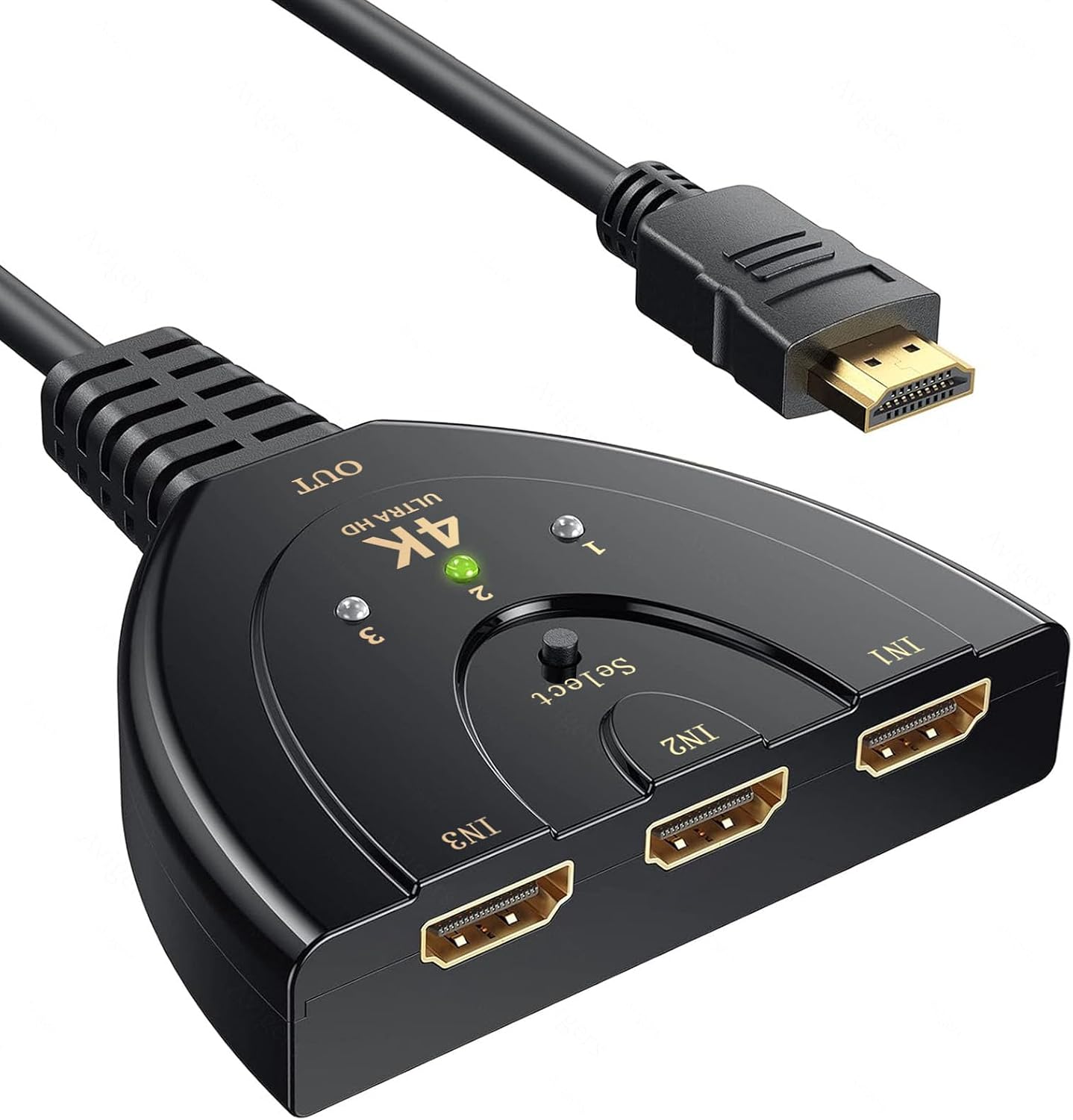 Hdmi-switch Mit 3 Eingängen Und 1 Ausgang – 4k@60hz Hdr – Plug & Play – Für Konsole, Fernseher Und Pc