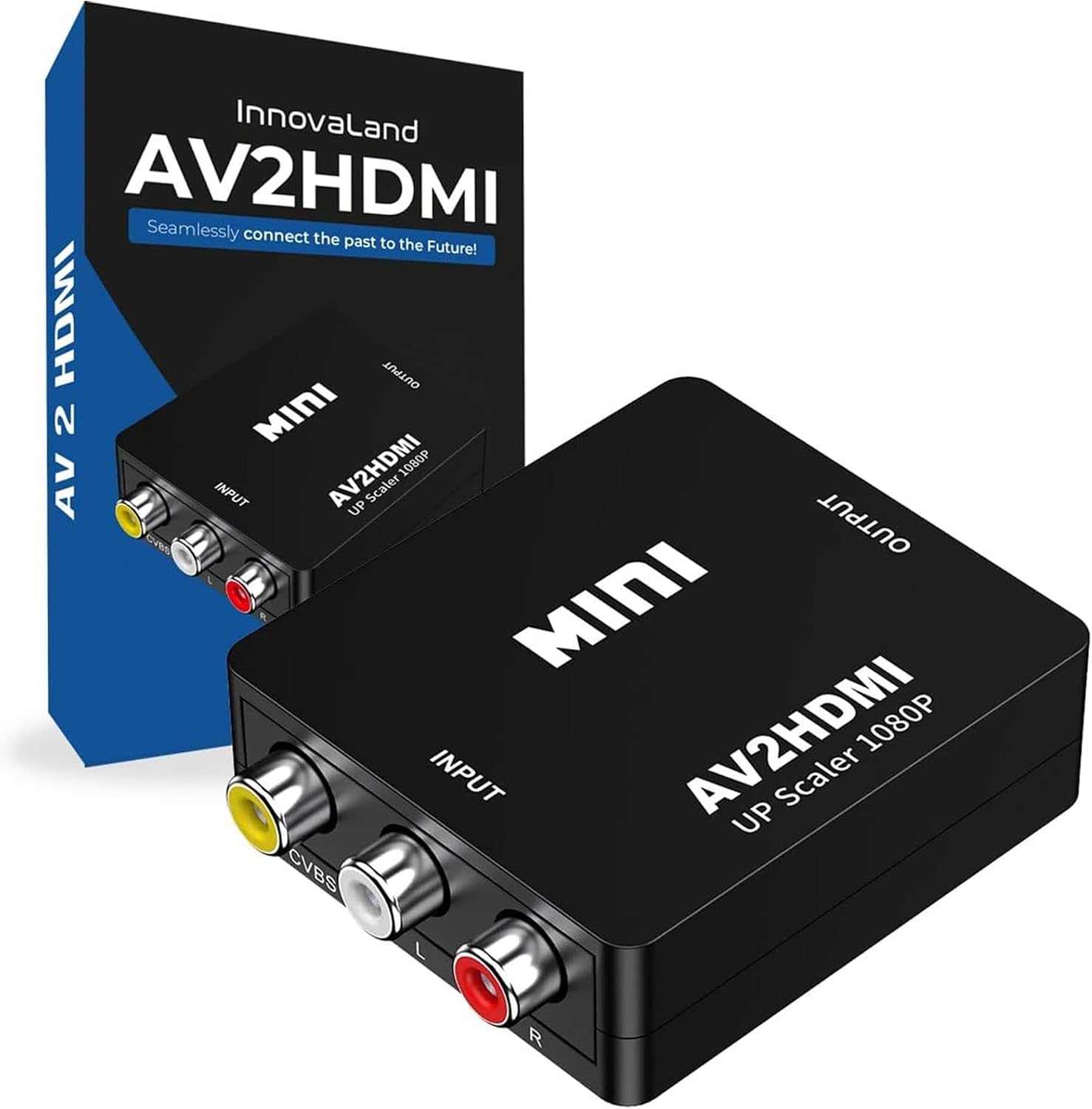 Rca-zu-hdmi-konverter – 1 Stück – Kompaktes Design – 1080p-analog-digital-wandlung – Für Konsolen Und Videorecorder – Schwarz