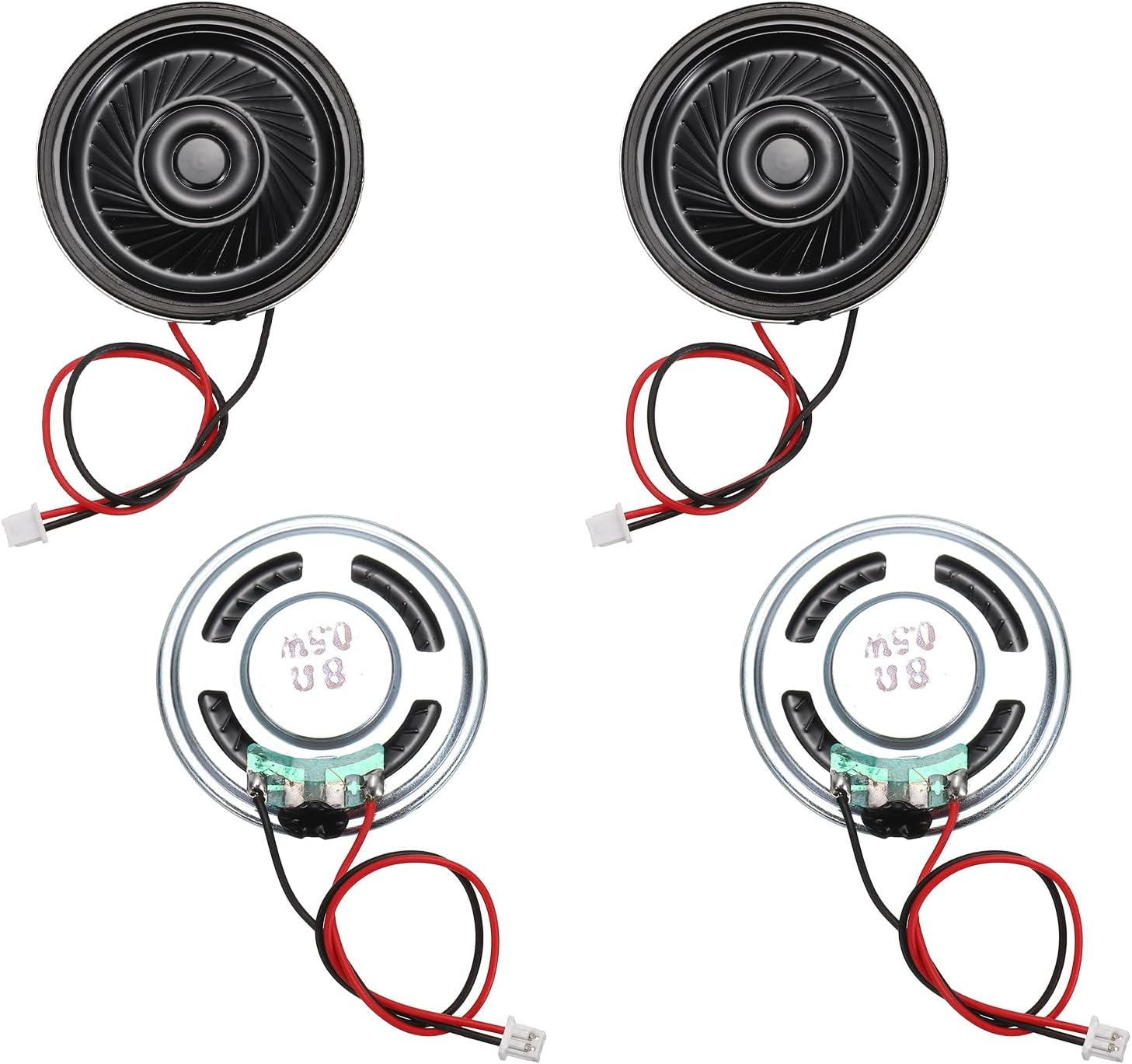 4er-set Lautsprecher – 4 Stück – Metall – 8 Ohm, 0,5 W – Diy-audio-spielzeugradio – 36 Mm, Schwarz