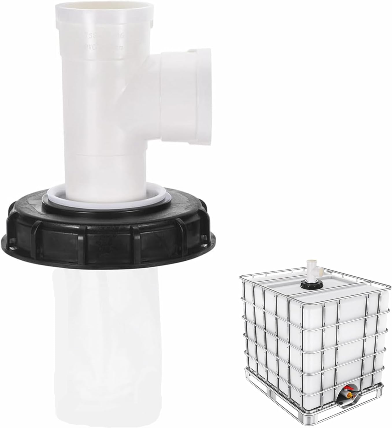 Ibc-f-deckel – 1 Stück – Schwarzer Kunststoff – 165-mm-nylonfilter – Für Regenwassertank