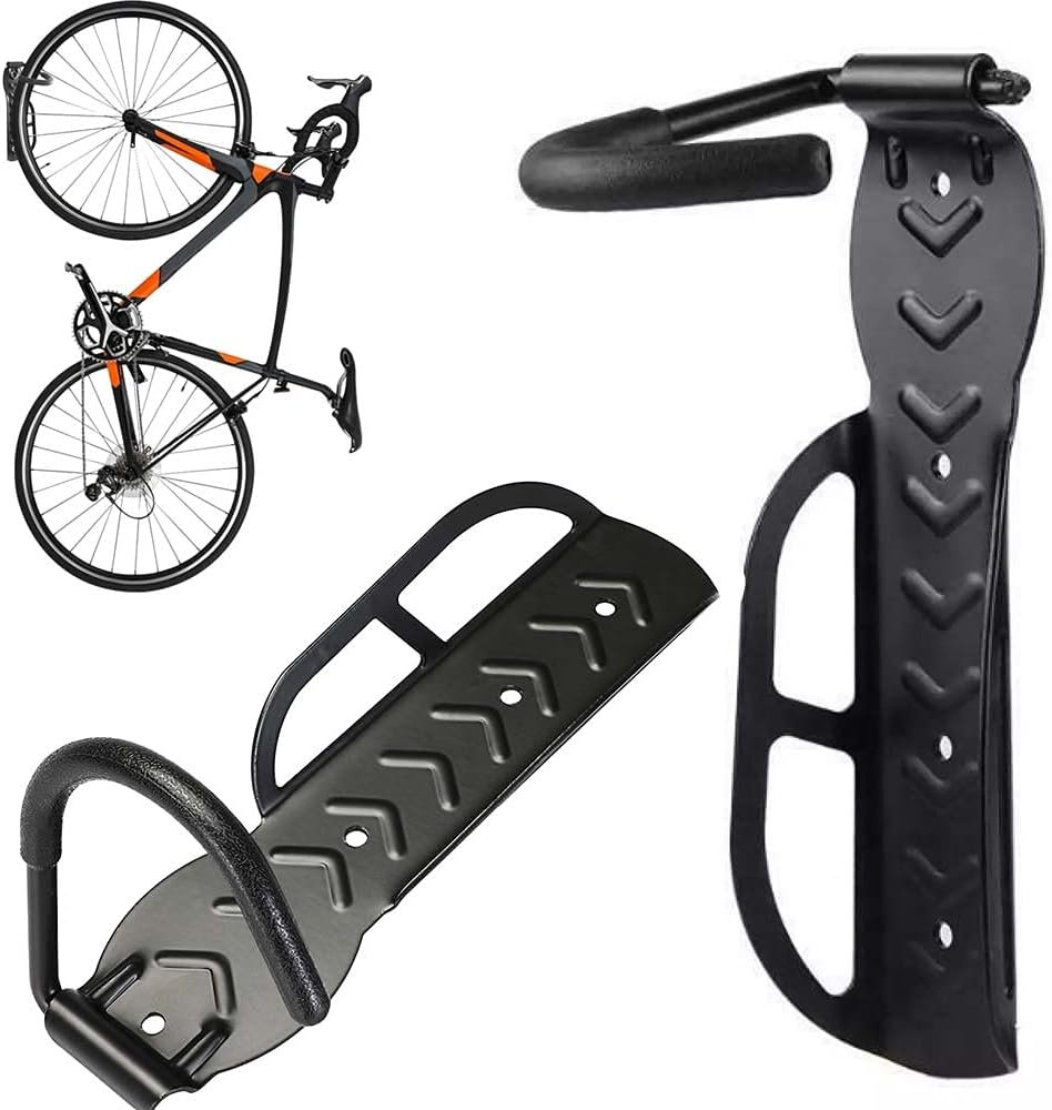 Wandmontierter Fahrradständer – 2er-set – Stahl Und Gummi – Faltbar Und Platzsparend – Für Garage Und Zuhause