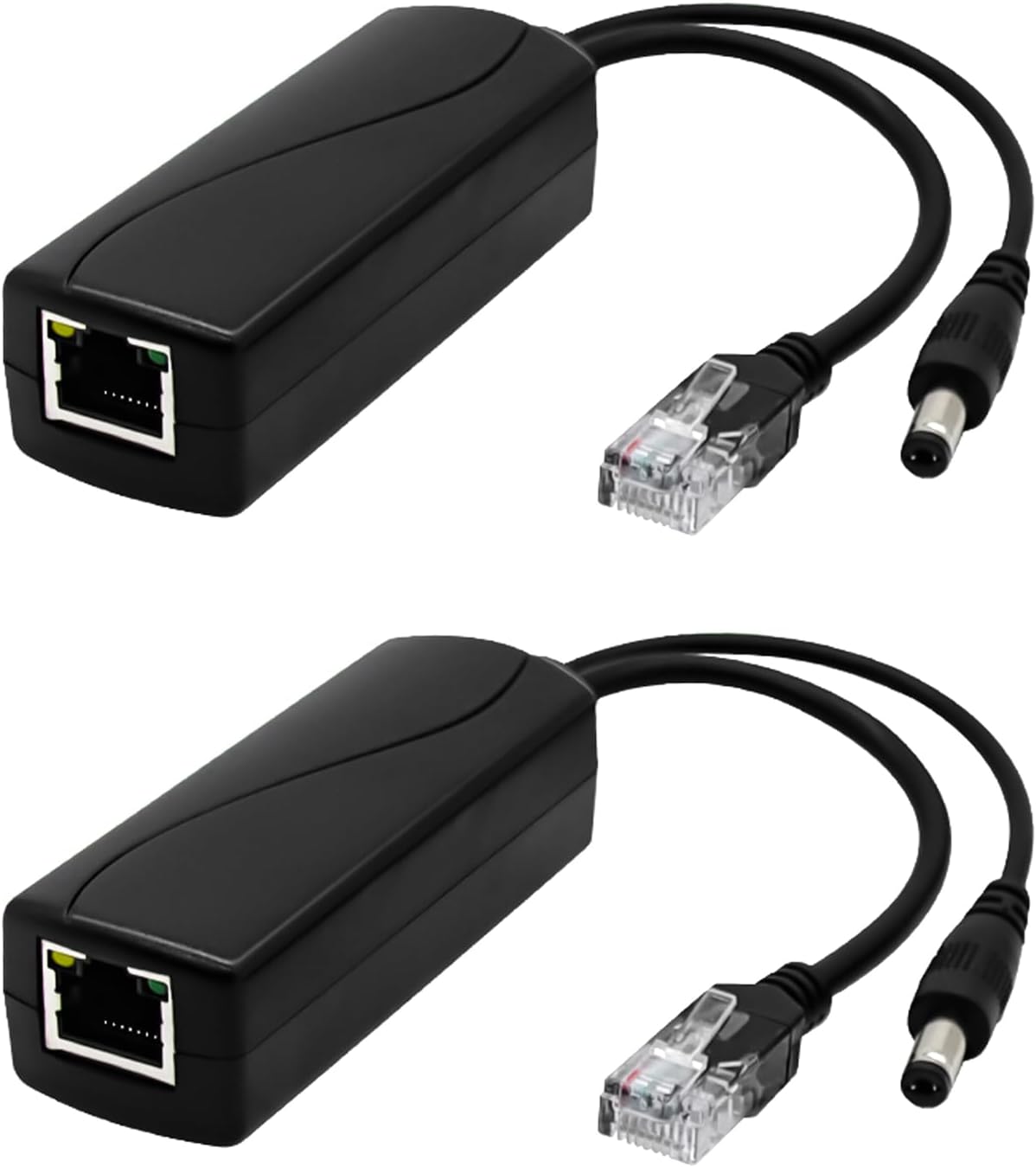 Poe-splitter – 2 Stück – Gigabit 48 V Auf 12 V 2 A – Aktiver Konverter – Für Ip-kamera Und Router – 5,5 X 2,5 Mm Stecker
