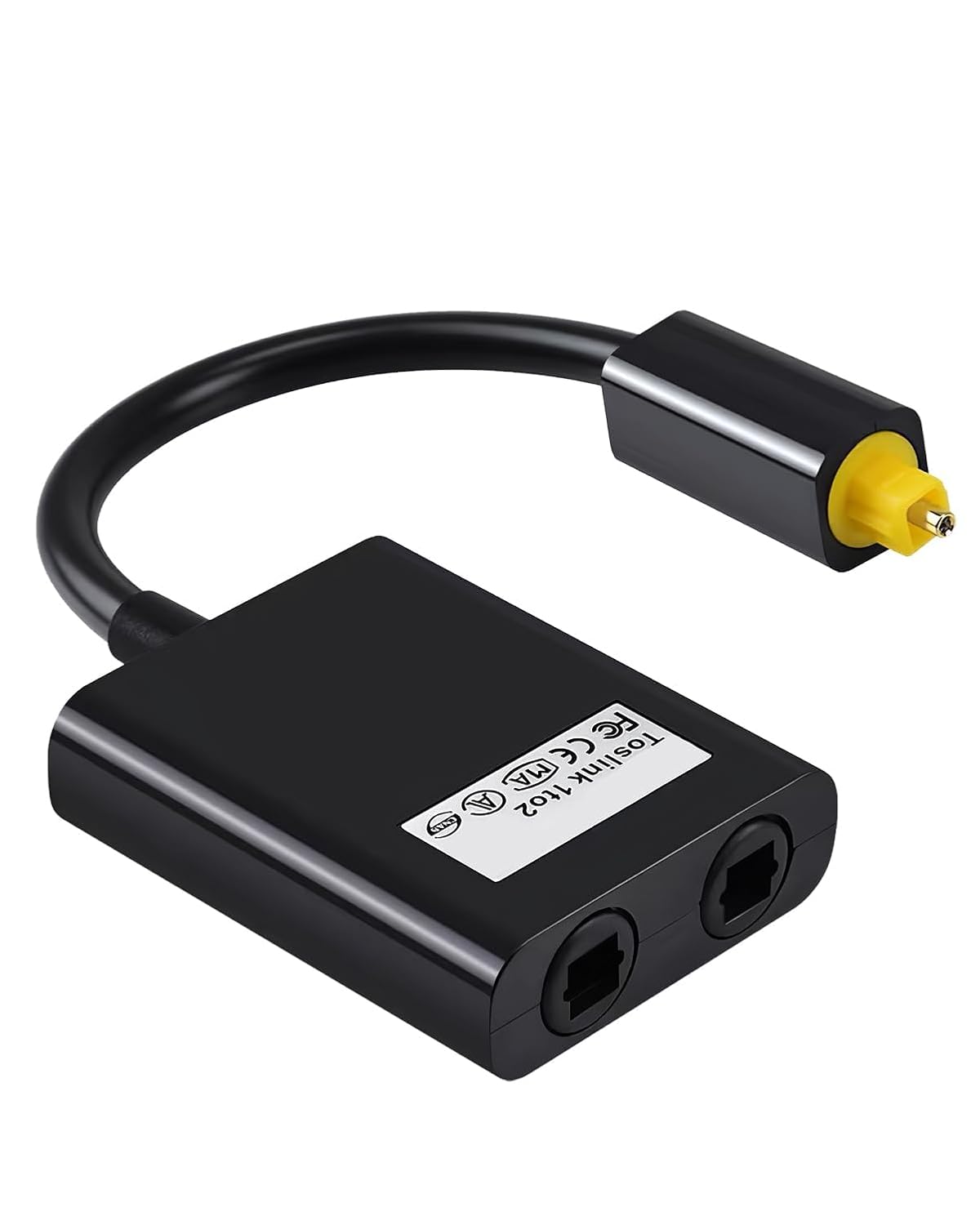 Glasfaser-splitter – 1 Eingang, 2 Ausgänge – Toslink-digitalaudio – Vergoldete Anschlüsse – Für Heimkino-hdtv