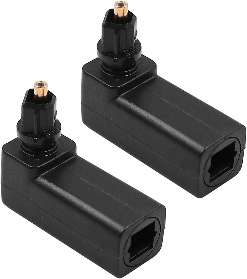 Toslink-optikadapter – 2 Stück – 360°-anschluss – S/pdif-digitalaudio – Für Fernseher Und Heimkino – Schwarz