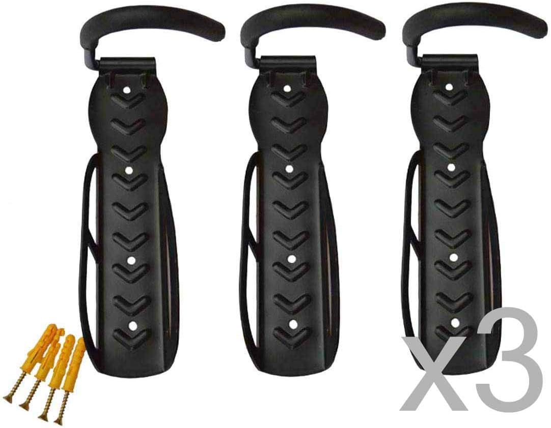 Fahrradhaken – 3er-set – Stahl – Vertikale Wandmontage – Garage Und Schuppen – Schwarz