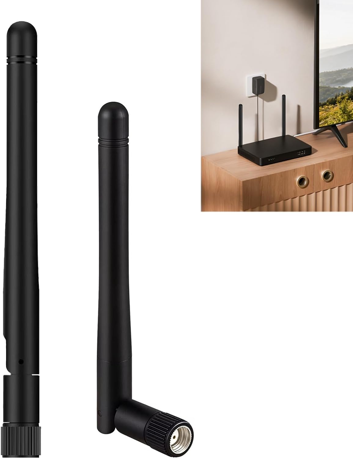 Wlan-antenne – 2er-pack – Schwarz – Dualband 2,4/5 Ghz – 3 Dbi Verstärkung – Rp-sma-stecker – Für Router Und Kamera