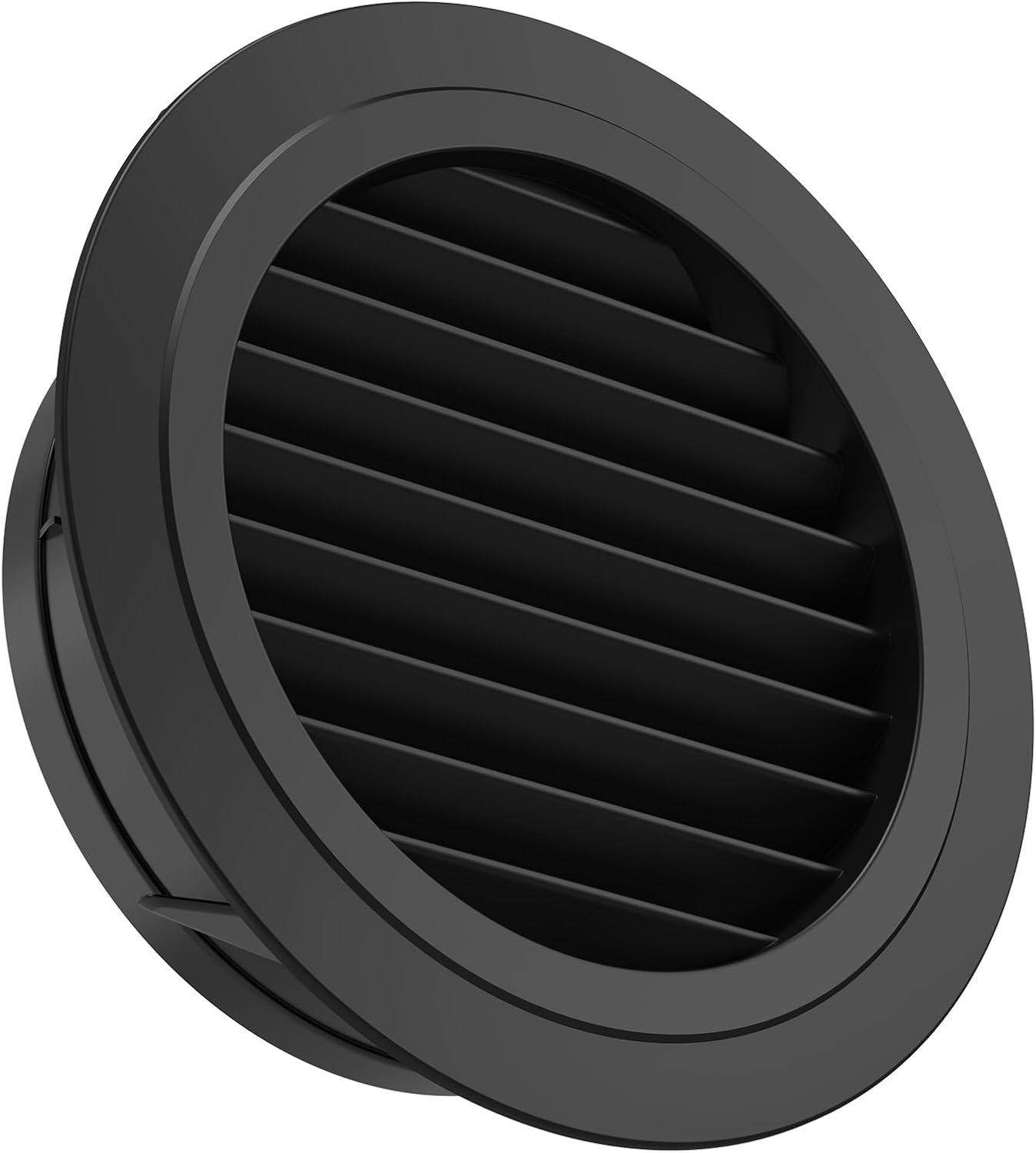 Rundes, Schwarzes Lüftungsgitter (150 Mm) – Mit Moskitonetz – Aus Robustem Kunststoff – Für Bad, Küche, Garage – Zur Wand- Oder Deckenmontage