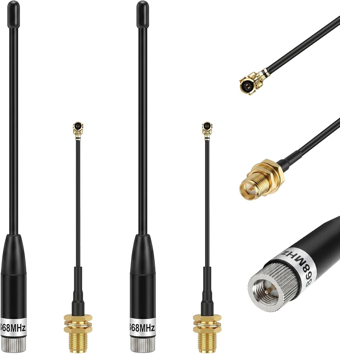 Lora 868-mhz-antenne – 2er-pack – 8 Dbi Gewinn – Sma-stecker – Ufl-ipx-kabel Inklusive – Für Meshtastic Esp32