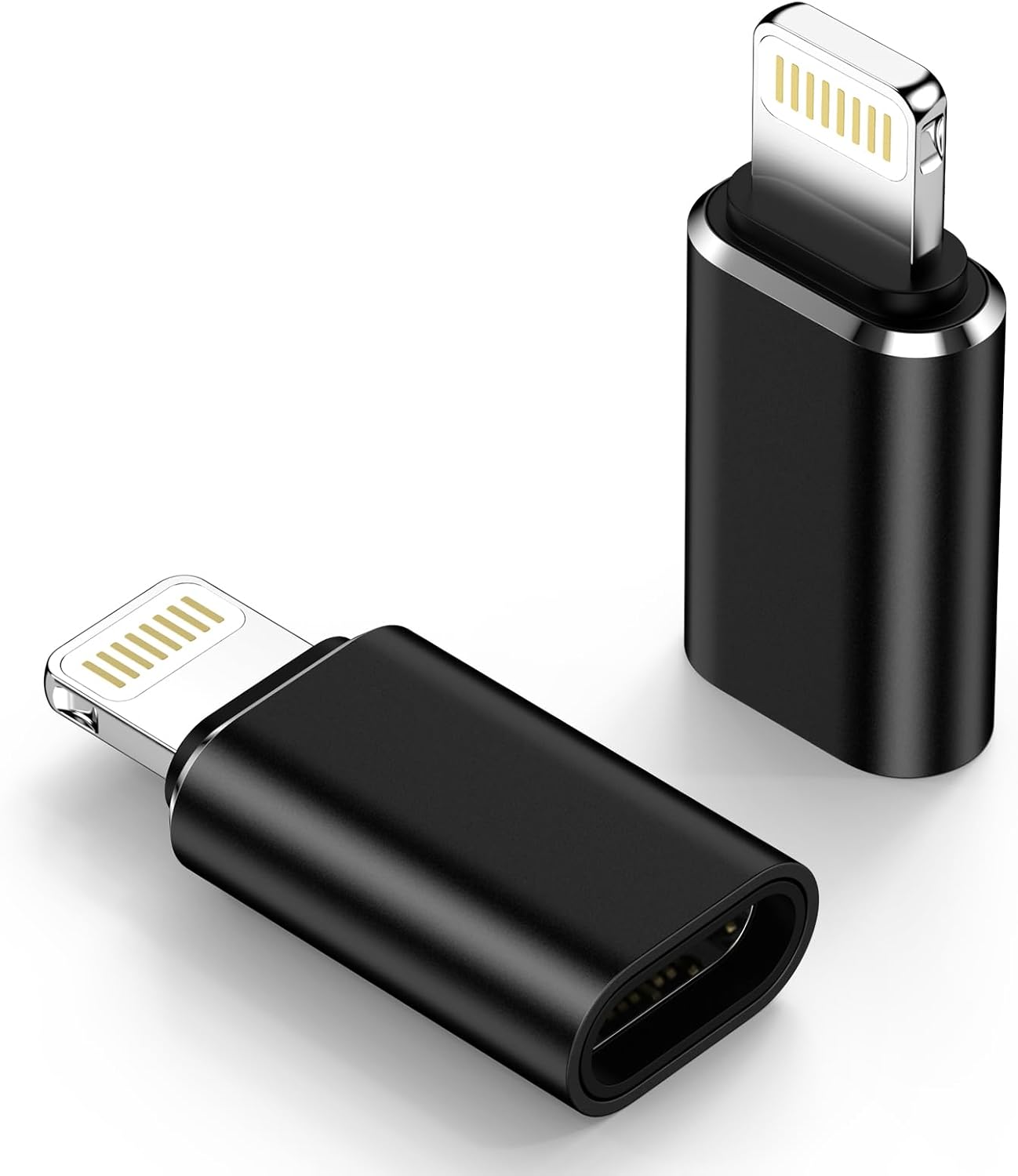 Usb-c-auf-lightning-adapter – 2er-pack – Aluminiumlegierung – Pd-schnellladung – Iphone Und Ipad – Schwarz