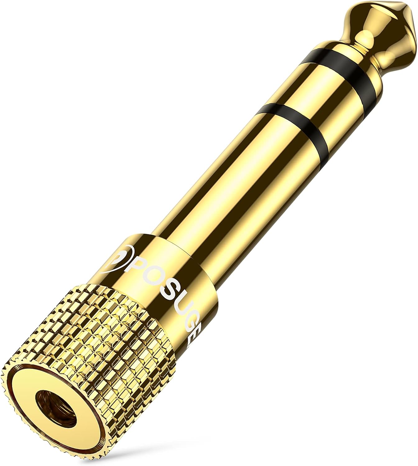 6,35-mm-klinkenstecker Auf 3,5-mm-klinkenbuchse Audioadapter – 1 Stück – Vergoldetes Messing – Stereoanschluss – Für Kopfhörer, Klavier, Verstärker – Schwarz