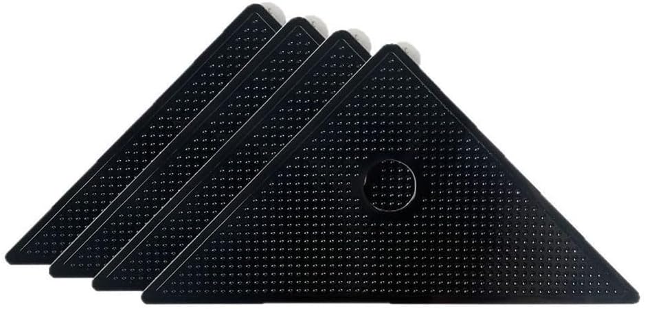 4er-set Anti-rutsch-matten – Wiederverwendbares Pu-gel – Schwarz – Für Große Teppiche Und Läufer – Wohnzimmer, Schlafzimmer, Küche