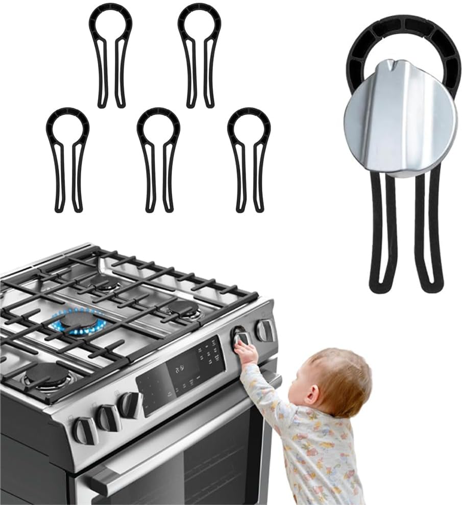 Knaufabdeckung – 5 Stück – Robuster Kunststoff – Kindersicherung Für Herde – Gasschutz – Schwarz