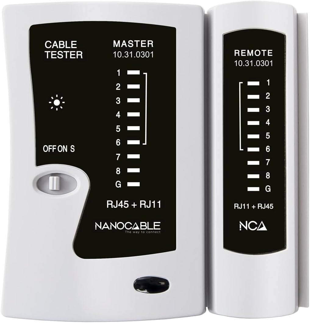 Kabeltester – 1 Stück – Abs-kunststoff – Automatischer Rj11/rj12/rj45-kabeltester – Netzwerkinstallation – Schwarz