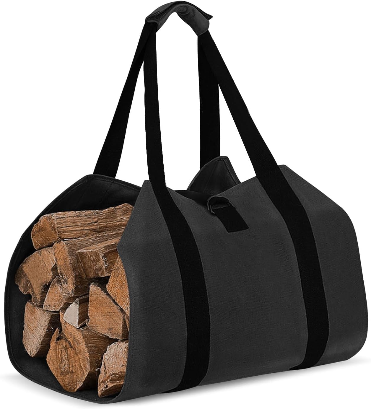 Faltbarer Brennholzsack – 1 Stück – Oxford-gewebe – Wasserdicht Und Verstärkt – Für Kamin Und Camping – Schwarz, 99 X 45 Cm