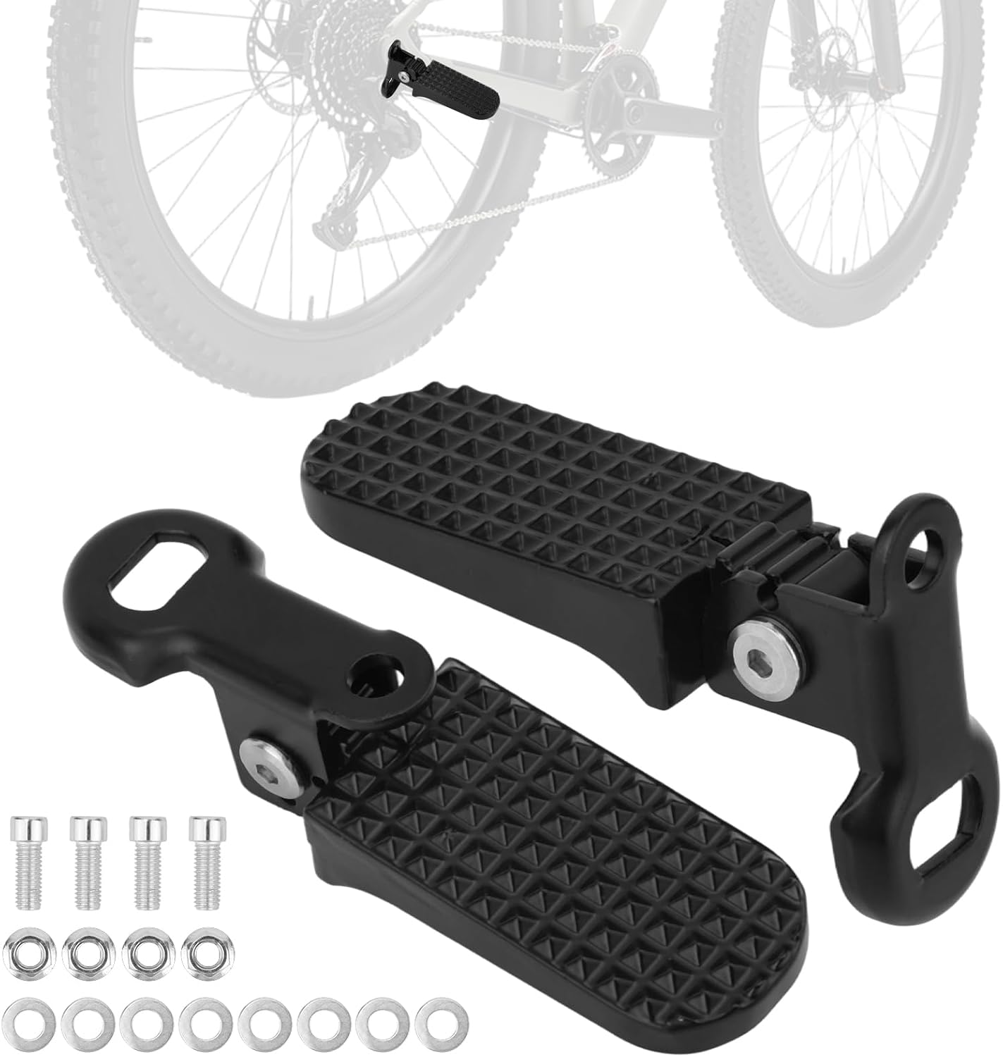 Fahrrad-fußrasten – 2er-set – Aluminium – Klappbar – Rutschfest – Für E-bikes, Motorräder Und Roller – Schwarz