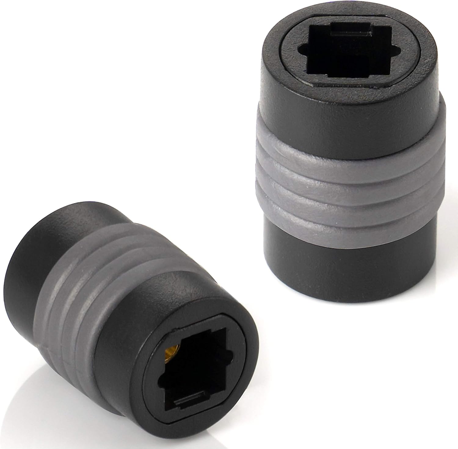 Toslink-stecker – 2 Stück – Vergoldet – Buchse-buchse-kupplung – Optischer Digitalaudio-stecker – Schwarz