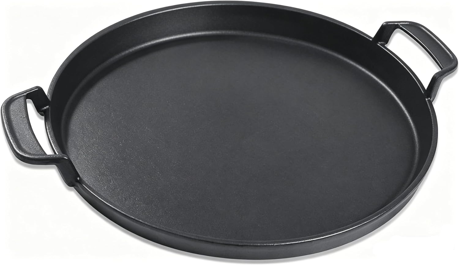 Runde Grillplatte Aus Gusseisen – 1 Stück – Emailliertes Gusseisen – Gleichmäßiges Garen – Für Weber-grills (57 Cm) – Schwarz, 30,5 Cm