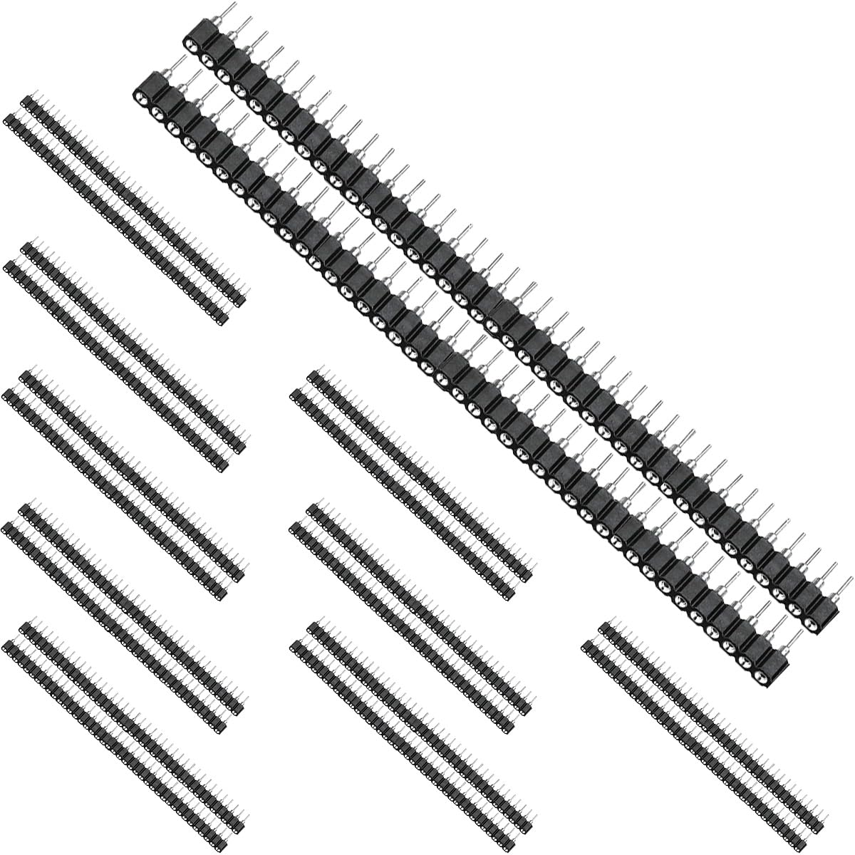 Stiftleiste – 20 Stück – Thermoplast – 40 Gerade Pins – Für Arduino Und Leiterplatten – 2,54 Mm Rastermaß