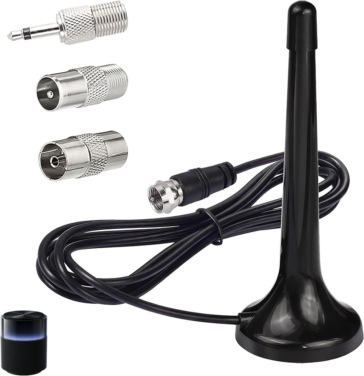 Fm/dab-radioantenne, Teleskop-fm-antenne Für Hifi-tuner Mit Stabilem Fuß, Kompatibel Mit 75-ohm-stereo-receivern, Tragbaren Tunern Und Hifi-anlagen, 3-meter-kabel, Plug-and-play-installation