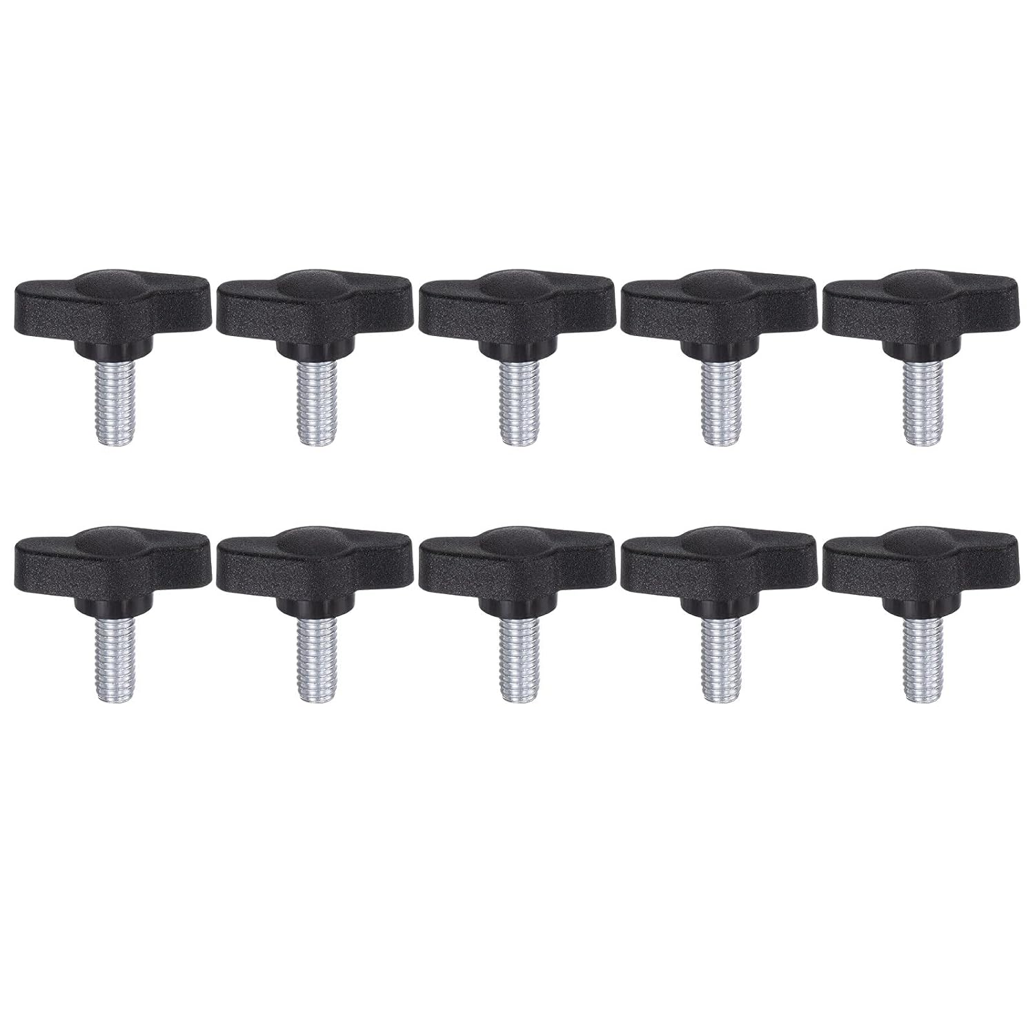Sternförmige Spannschrauben – 10er-pack – Kunststoff Und Stahl – Gewinde M6 X 14 Mm – Für Industriemaschinen – Schwarz
