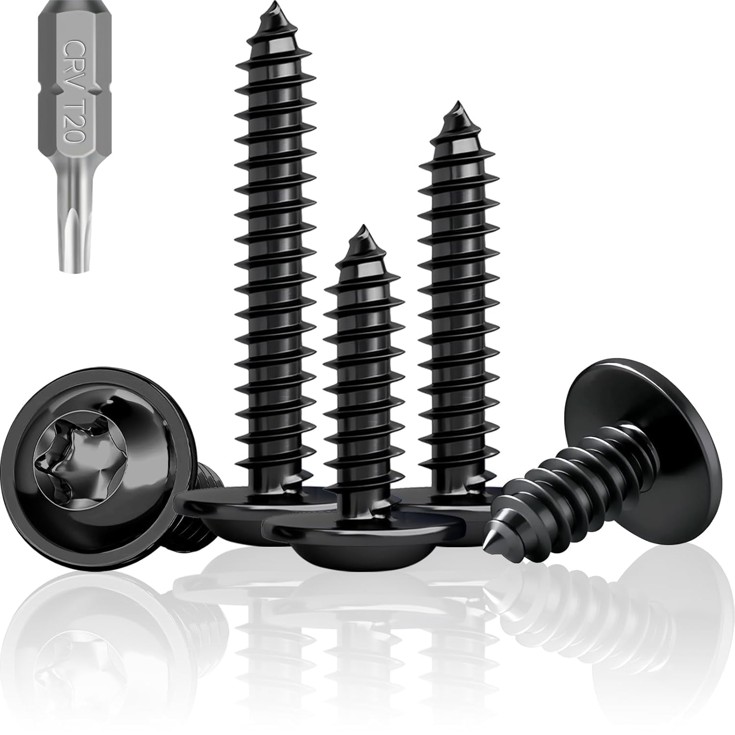 Schwarze Holzschrauben – 100 Stück – Edelstahl A2 – Torx-flachkopf M4x35 Mm – Akustikpaneele Und Möbel – Mattschwarz