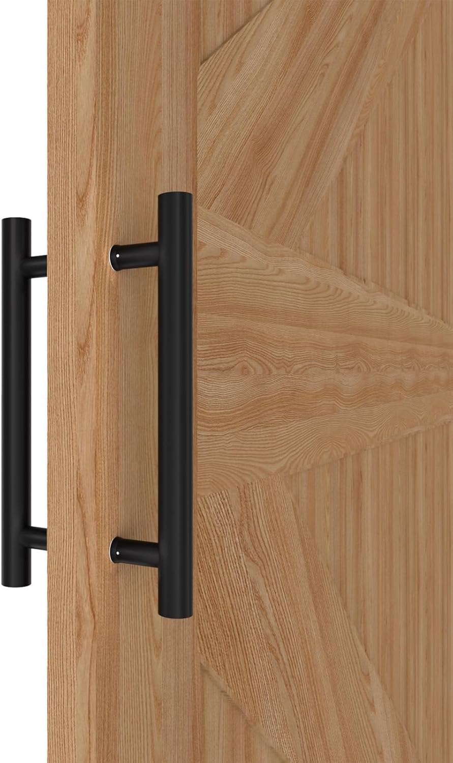 Runder, Mattschwarzer Griff, 30 Cm – Edelstahl 304 – Doppelseitig Für Scheunentüren Und Duschtüren – Innen/außen – 20 Cm Lochabstand