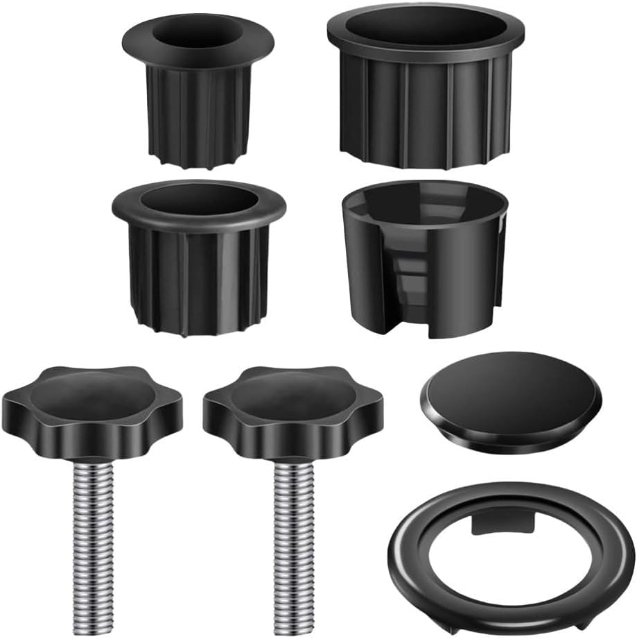 Sonnenschirmständer-adapterset – 8-teilig – Reduzierstücke Aus Schwarzem Kunststoff (32/38/48 Mm) – Maststabilisator – Für Gartenschirmständer