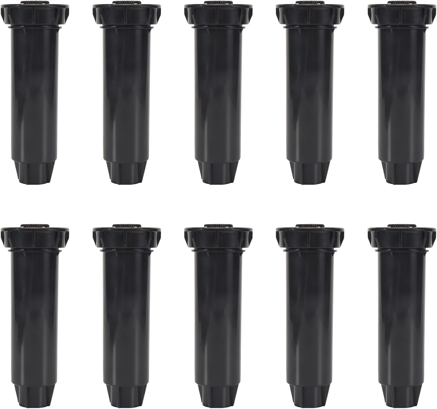 Rotationsregner – 10er-pack – Schwarzer Kunststoff – 360°-bewässerung – Garten, Rasen, Gewächshaus – 15 X 1,94 Cm