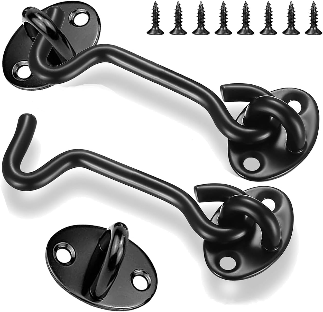 Set Mit 2 Türhaken Aus Edelstahl – 180°-drehverriegelung – Robuste Sicherung Für Scheune, Garage Und Tor – 7,6 Cm (3 Zoll)