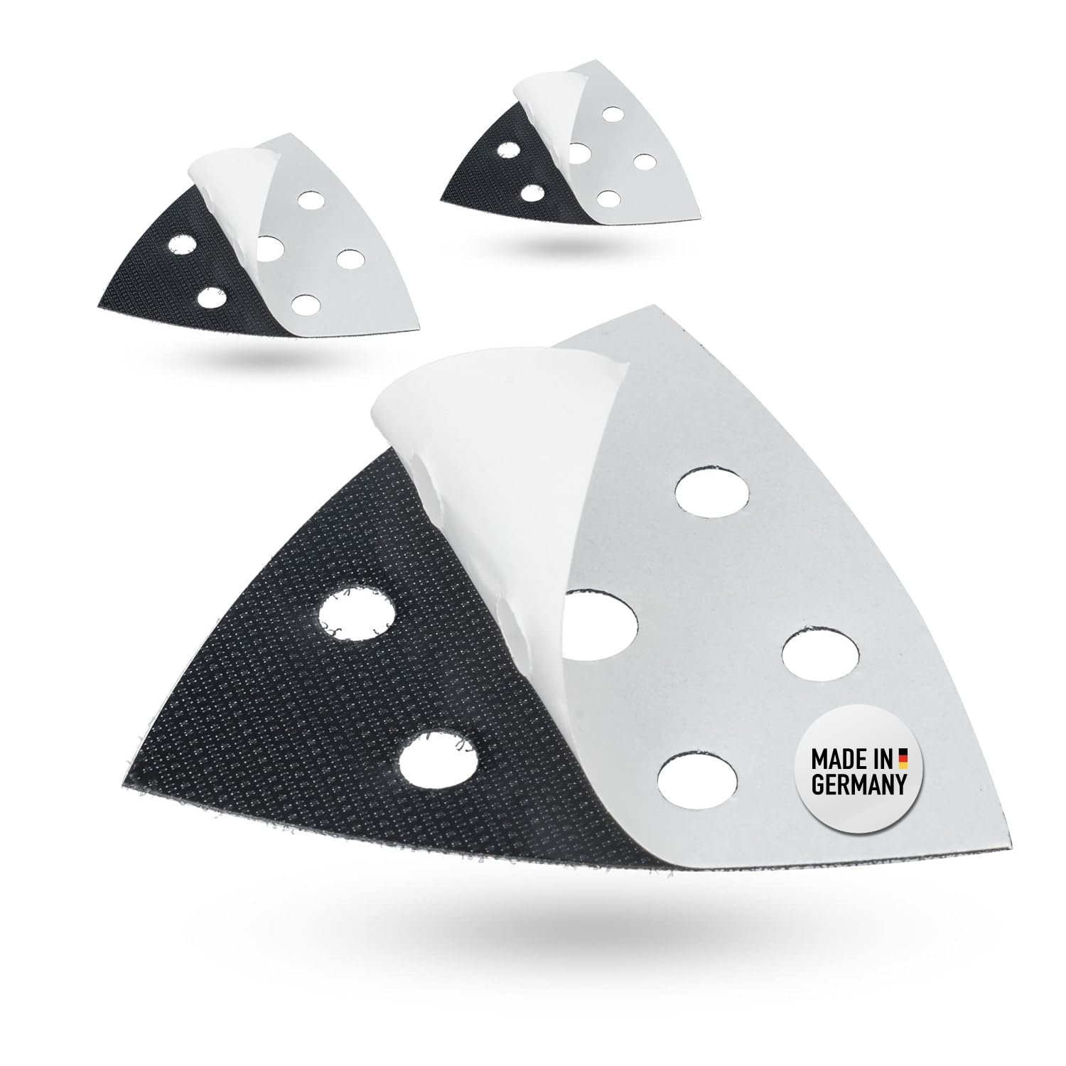 3er-pack Klettflicken Für Deltaschleifer – 93 X 93 Mm – 6 Löcher – Stark Klebend – Reparatur Von Schleifpads – Schwarzes Dreieck
