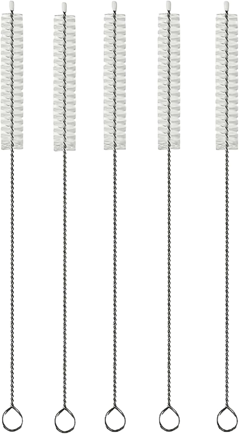 Set Mit 5 Strohhalm-reinigungsbürsten – 30 Cm Lang – Flexibles Nylon – Für Tiefe Reinigung – Küche, Babyflaschen – Schwarz