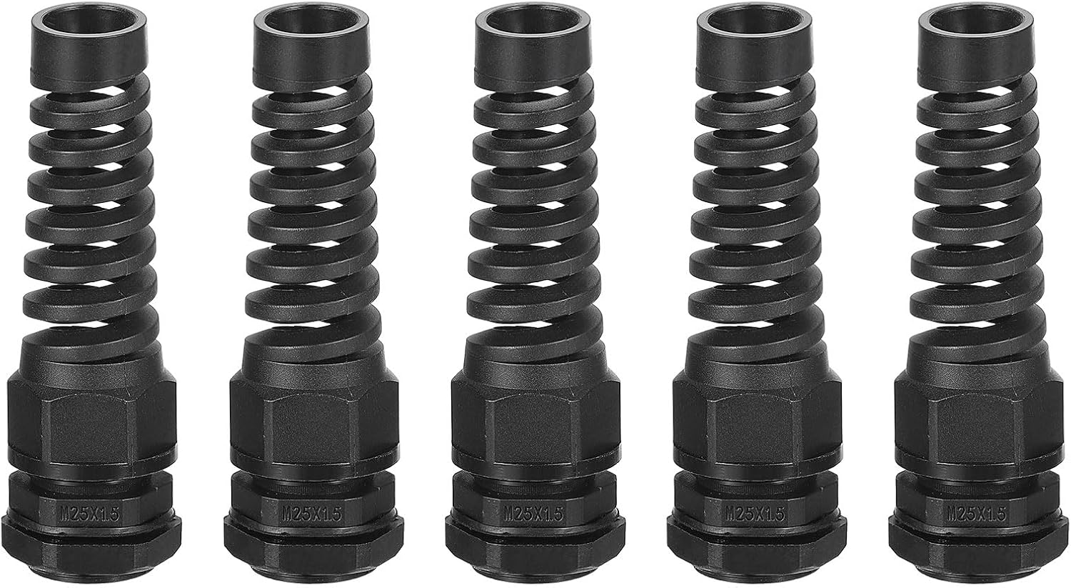 Wasserdichte Kabelverschraubung M25 – 5er-pack – Schwarzes Nylon – Kabelbefestigung 11–15 Mm – Industrie Und Elektrotechnik – Länge 103 Mm