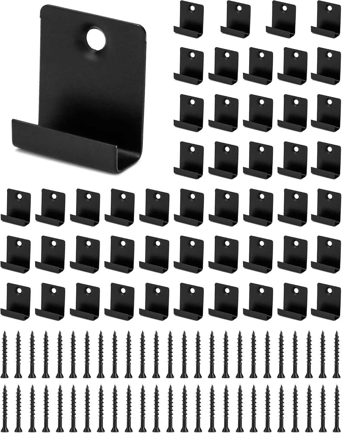 50 Befestigungsclips Für Terrassendielen Aus Edelstahl – Schrauben Inklusive – Schnelle Montage – Für Die Außenrenovierung – 28 X 25 Mm, 8 Mm Schlitz