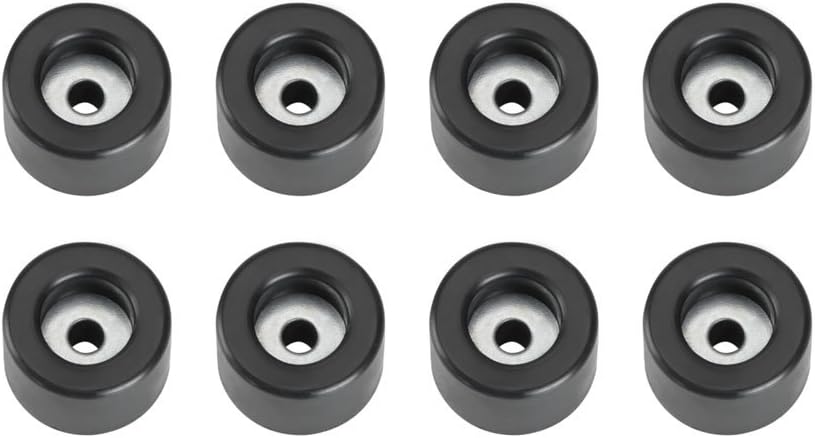 Gummifüße – 8er-set – Schwarz Mit Stahleinsatz – Bodenschutz Und Vibrationsdämpfung – Für Möbel Und Haushaltsgeräte – 25 X 15 Mm