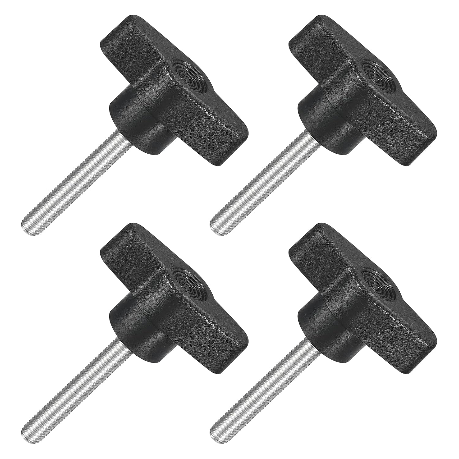 T-förmige Klemmknöpfe – 4er-pack – Edelstahl 304 Und Kunststoff – Manuelle Befestigung M5x35 Mm – Für Maschinen Und Möbel – Schwarz, 36 Mm