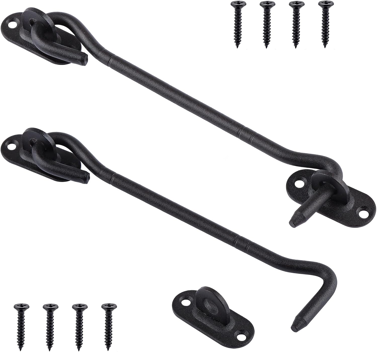 Schwarze Edelstahl-verriegelungshaken – Robuste Riegel Für Schiebetüren Und Fenster – Ideal Für Garage, Garten Und Kleiderschrank – 20 Cm