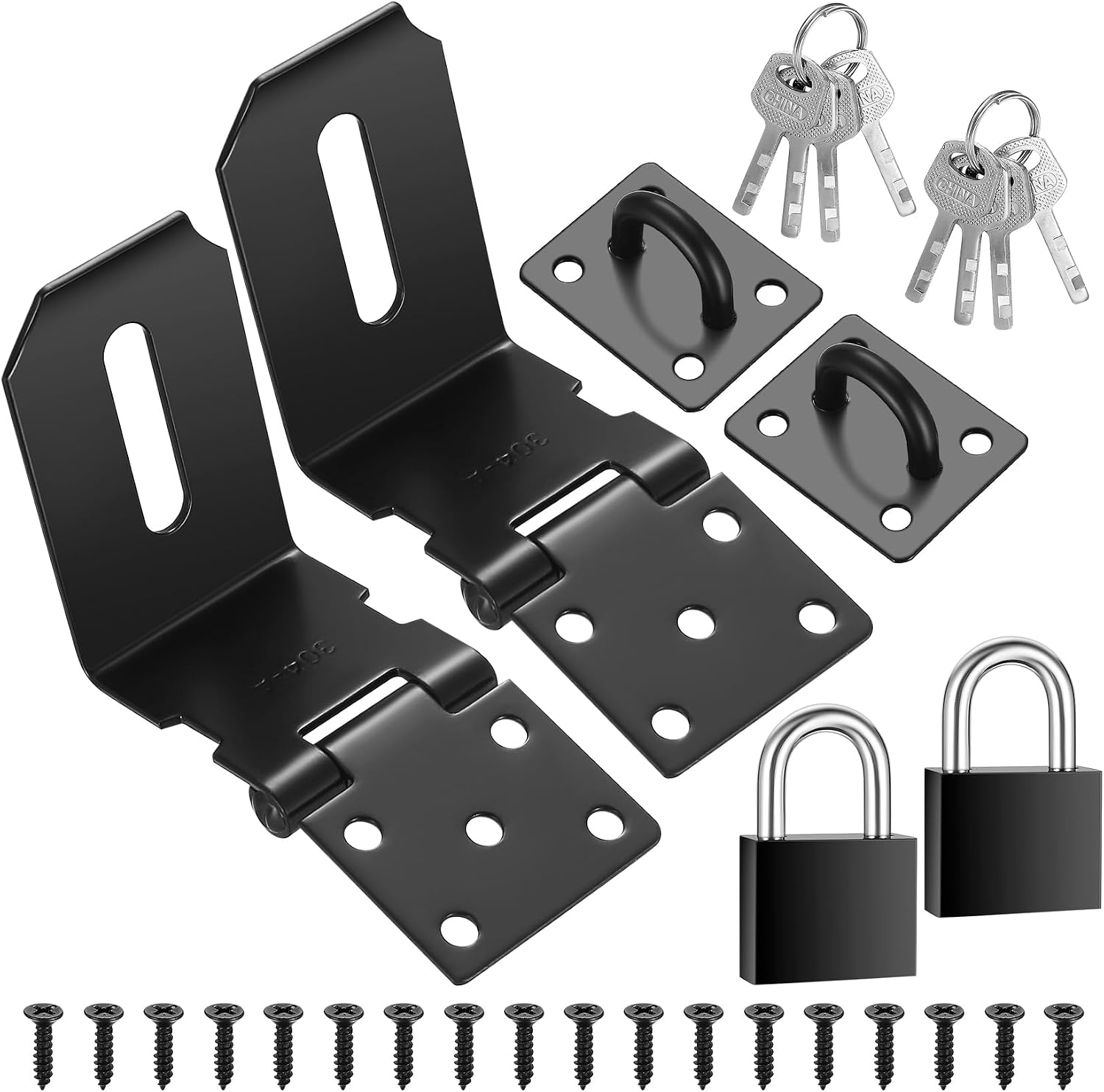 Schlossriegel – 2er-pack – Edelstahl – 90°- Und 180°-verriegelung – Garagentore Und Gartenhäuser – Schwarz, 10,2 Cm