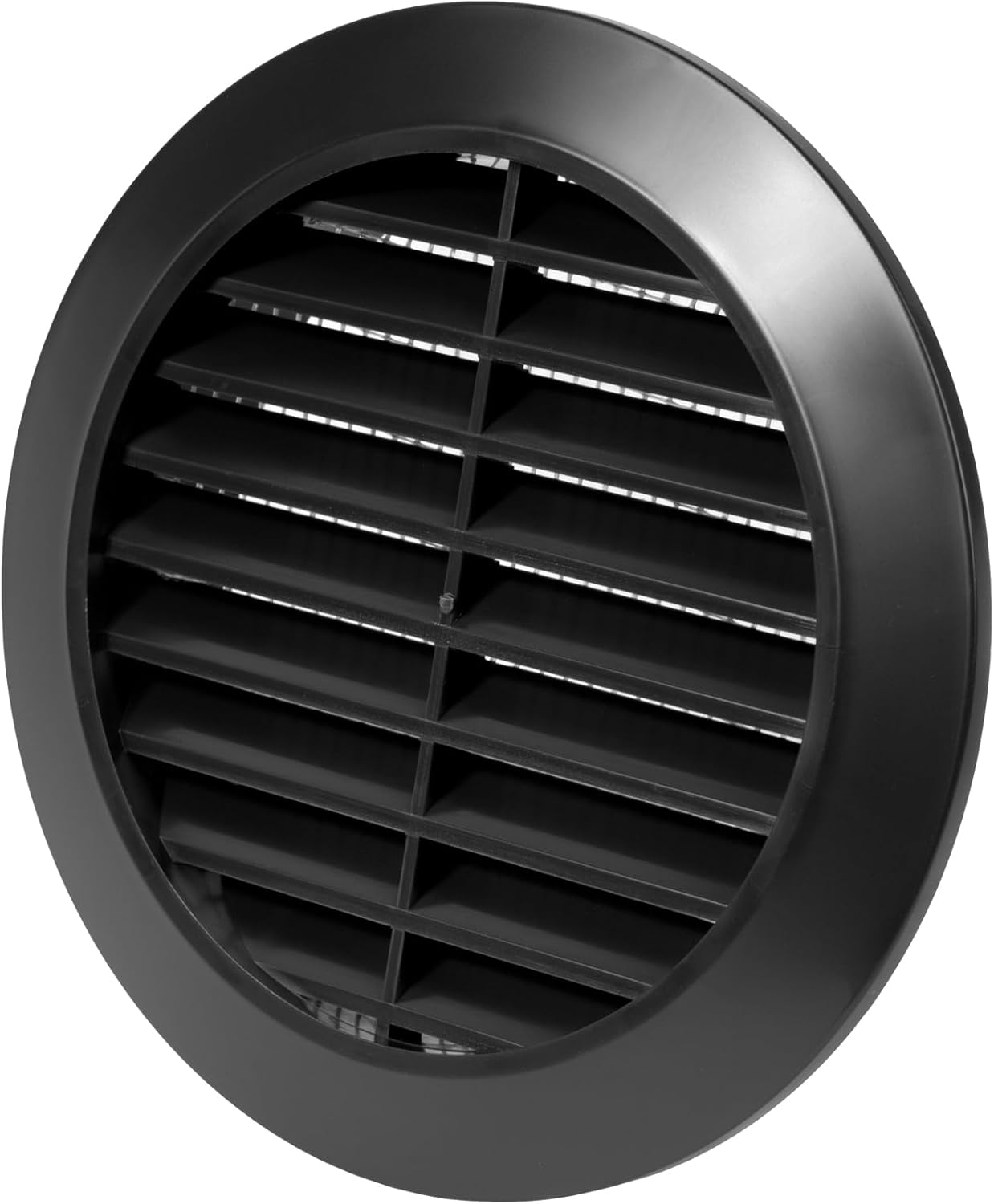 Rundes, Schwarzes Lüftungsgitter (90 Mm) – Robuster Kunststoff – Integriertes Insektenschutzgitter – Ausgewogene Luftzirkulation – Für Bad Und Büro – 90 Mm Durchmesser