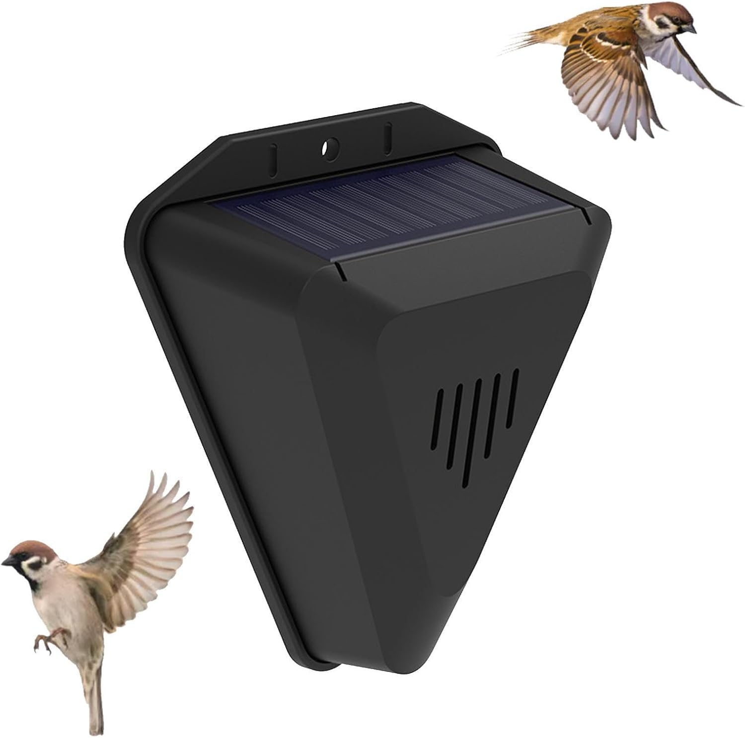 Solarbetriebener Vogelschutz – 1 Stück – Wasserdicht (ip55) – 13 Automatische Geräusche – Für Garten, Obstplantage Und Bauernhof – Kompaktes Schwarz