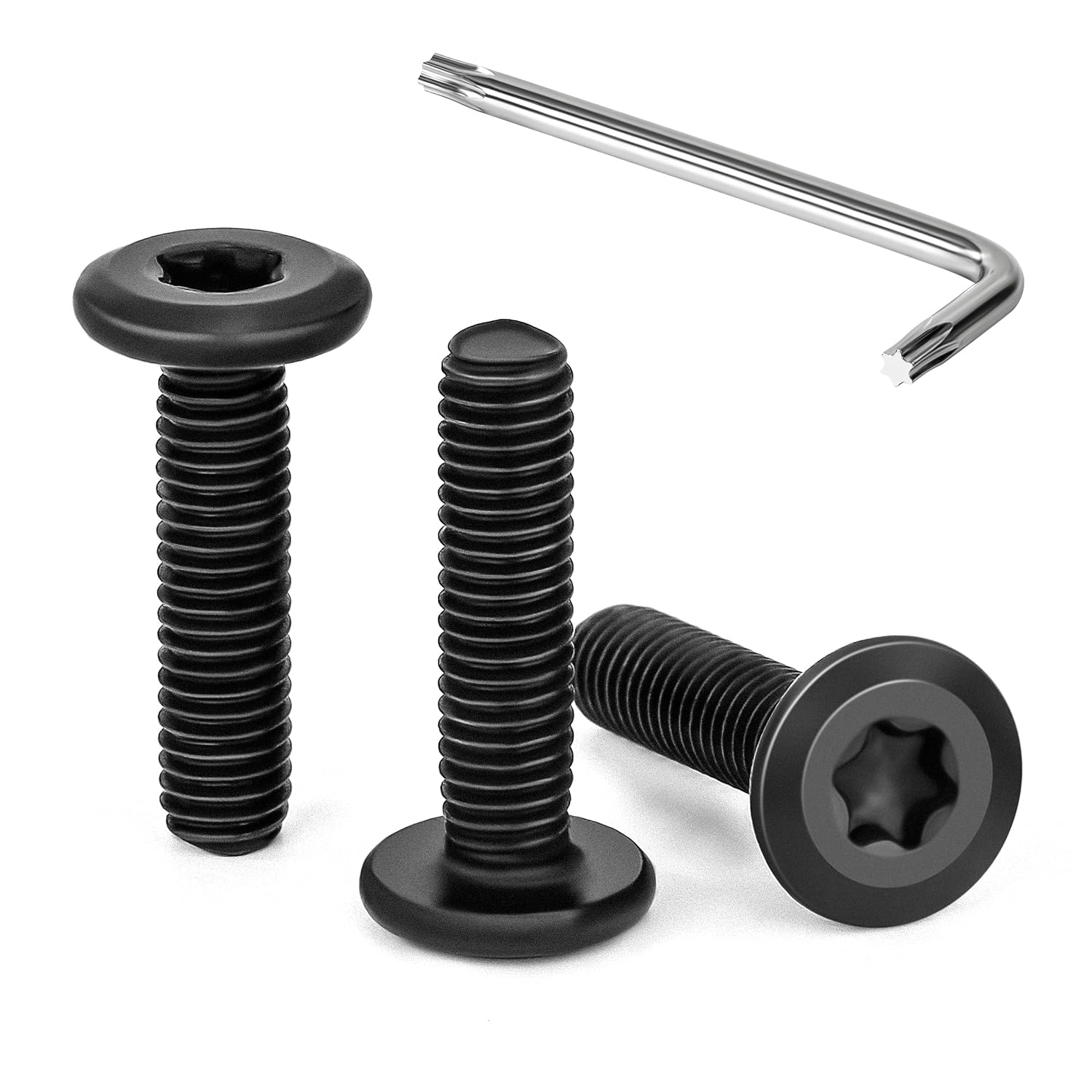 Torx-flachkopfschrauben M5x20 Mm – 30 Stück – A2-edelstahl Schwarz – Vollgewinde Mit T25-schlüssel – Für Möbel- Und Maschinenbauanwendungen – Mattschwarz