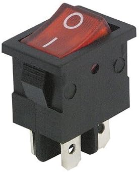 Mini-wippschalter – 1 Stück – Schwarzer Kunststoff – 4-polig Mit Roter Kontrollleuchte – Für Schalttafeln Oder Maschinen – 21 X 15 X 28 Mm