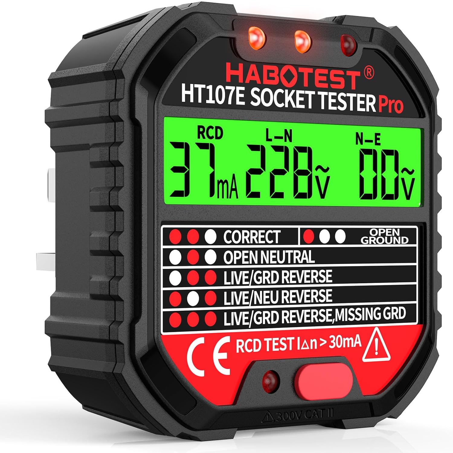 Steckdosentester – 1 Stück – Flammhemmendes Abs – Automatische Fi-schutzschalter- Und Polaritätserkennung – Für Elektriker Und Heimwerkerprojekte – Uk-stecker
