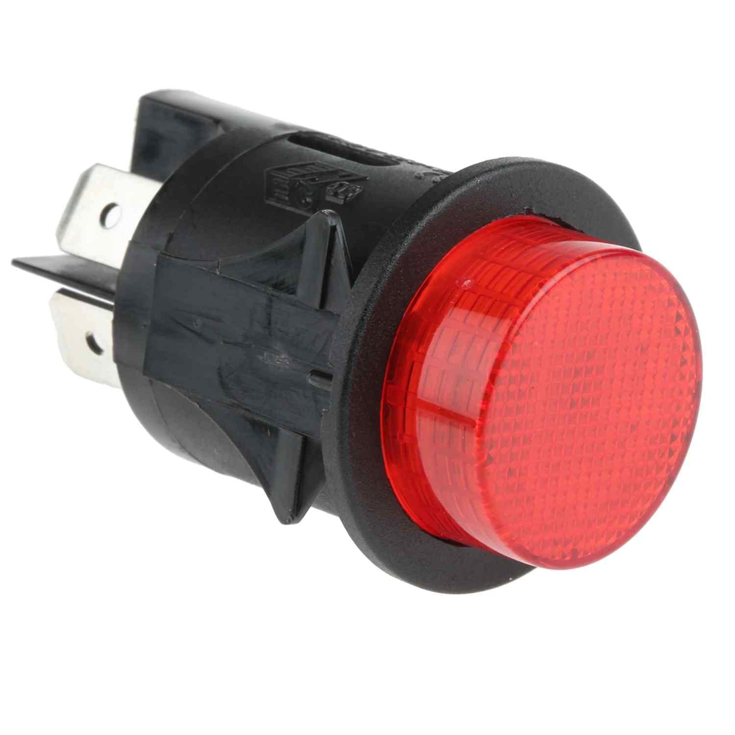 Dpst-drucktaster – 1 Stück – Robustes Kunststoffgehäuse – Rote Led-anzeige – Fahrzeuge Und Boote – 25 Mm