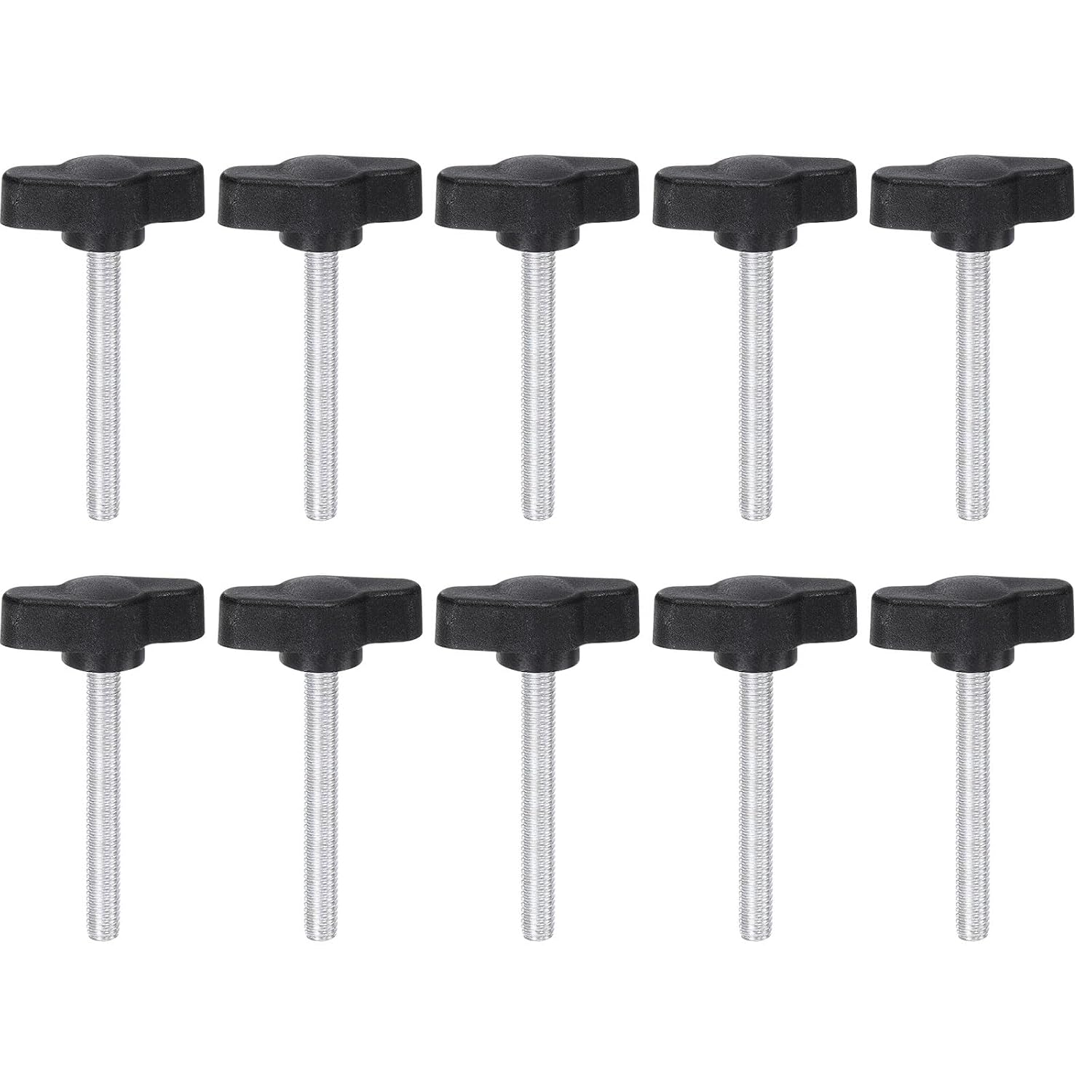 Sternklemmenschrauben – 10er-pack – Kunststoff Und Stahl – Gewinde M5 X 40 Mm – Industrielle Manuelle Einstellung – Schwarz
