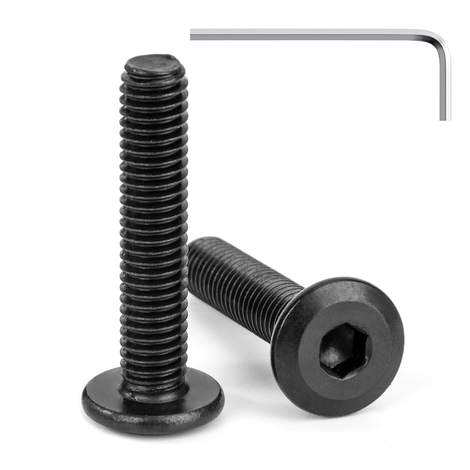 M6x30 Mm Flachkopfschrauben – 20 Stück – A2 Edelstahl, Schwarz – Hochleistungsbefestigung – Möbel- Und Maschinenbau – Inklusive Innensechskantschlüssel