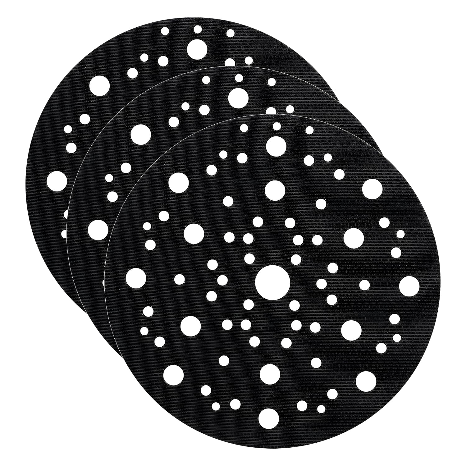 Set Mit 3 Schleifpads 150 Mm – 70 Löcher – Strapazierfähiger Schaumstoff – Schleifpad-schutz – Für Holz Und Lack – Durchmesser 150 Mm